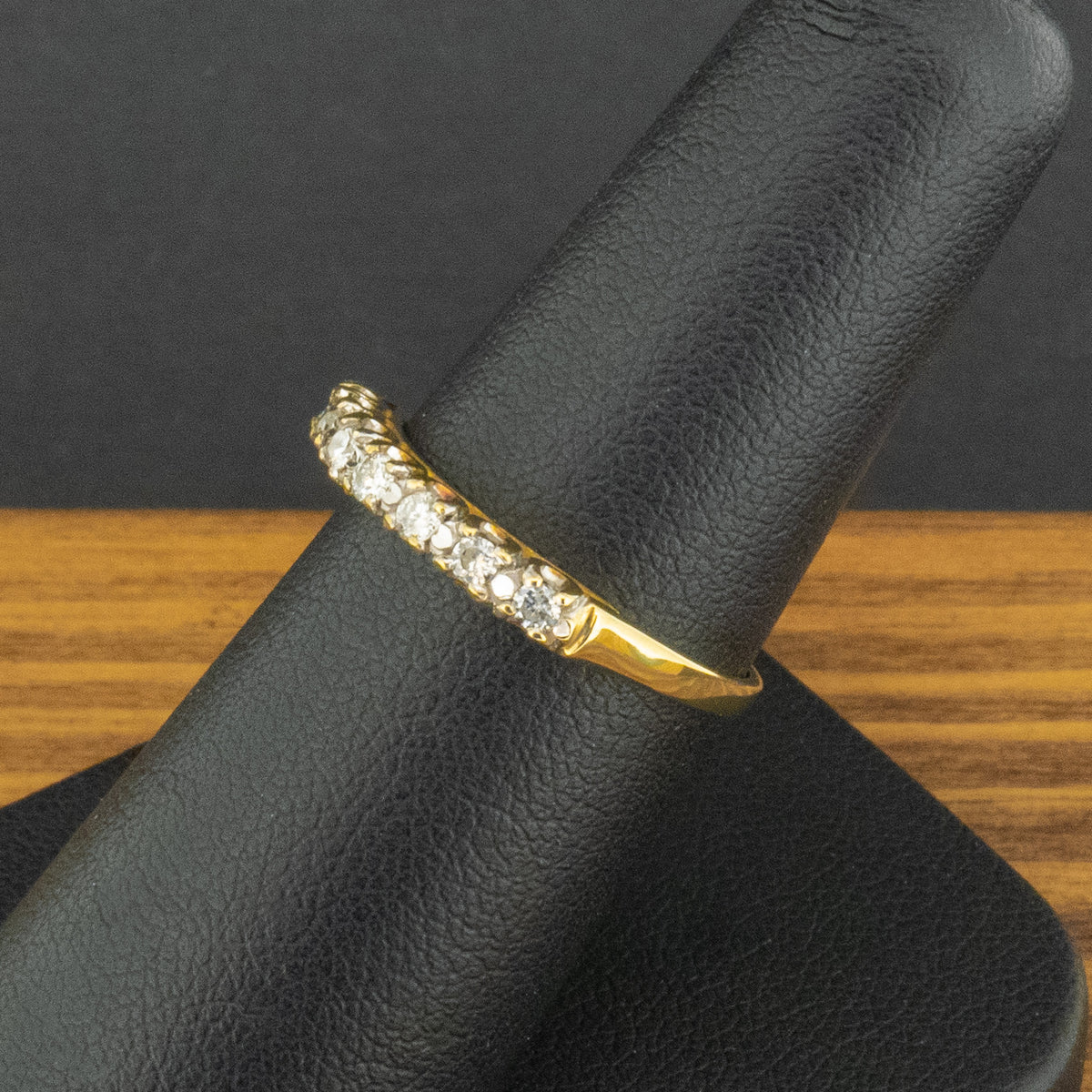 18ct Yellow Gold 0.21ct 7 Stone Diamond Ring Size M 1/2 2g