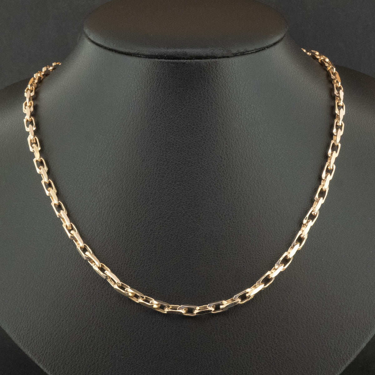 9ct Yellow Gold 15 Inch Filed Link Chain Necklace 13.4g