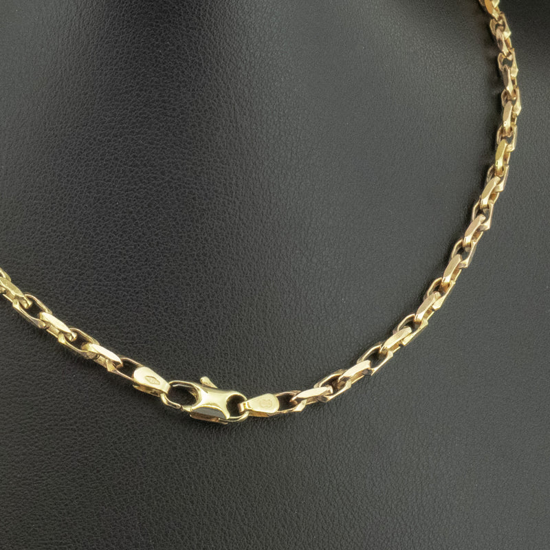 9ct Yellow Gold 15 Inch Filed Link Chain Necklace 13.4g
