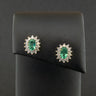 9ct Yellow Gold Emerald and Diamond Cluster Stud Earrings 2.4g