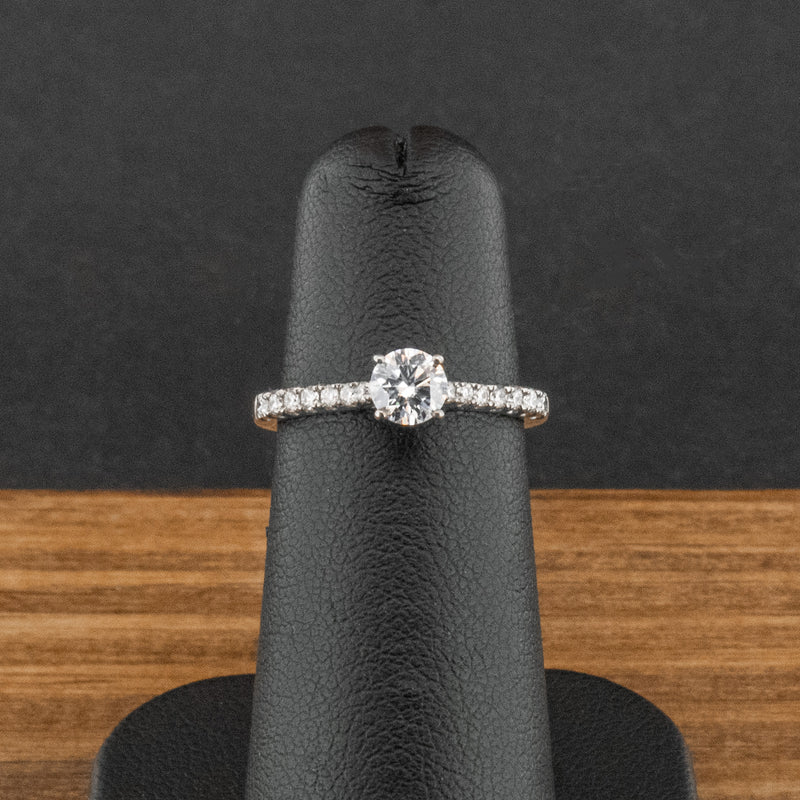 9ct White Gold 0.5ct Lab Diamond Ring Size H 1.5g