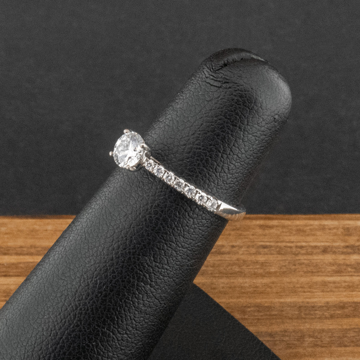 9ct White Gold 0.5ct Lab Diamond Ring Size H 1.5g