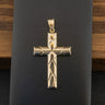9ct Yellow Gold Patterned Cross Pendant 1.3g