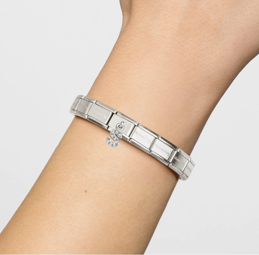 Nomination Letter S Pendant Sterling Silver and Stainless Steel Composable Charm
