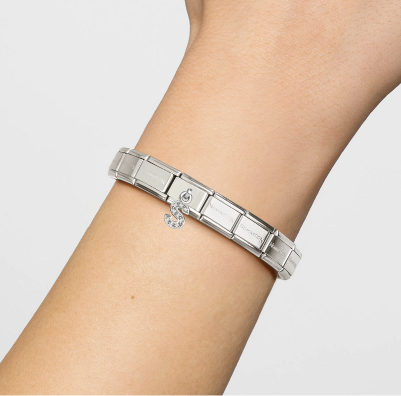 Nomination Letter S Pendant Sterling Silver and Stainless Steel Composable Charm