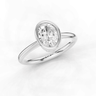 Sage Oval Cut Diamond Rubover Solitaire Ring