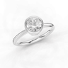 Sage Round Cut Diamond Rubover Solitaire Ring