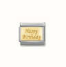 Nomination Happy Birthday 18ct Gold and Stainless Steel Composable Charm