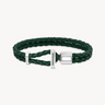 Thomas Sabo Silver Double Bracelet Braided Green Leather