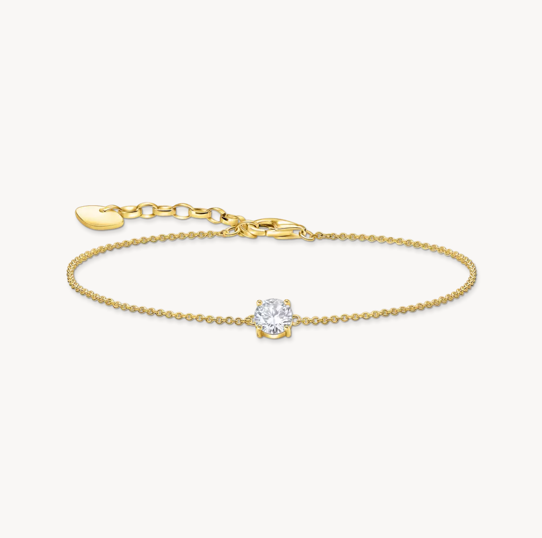 Thomas Sabo Gold-Plated Bracelet with White Zirconia Pendant