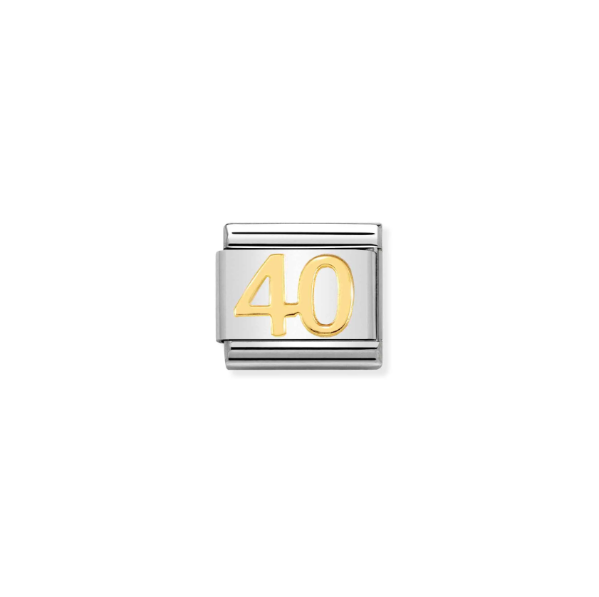 Nomination Number 40 18ct Gold and Stainless Steel Composable Charm