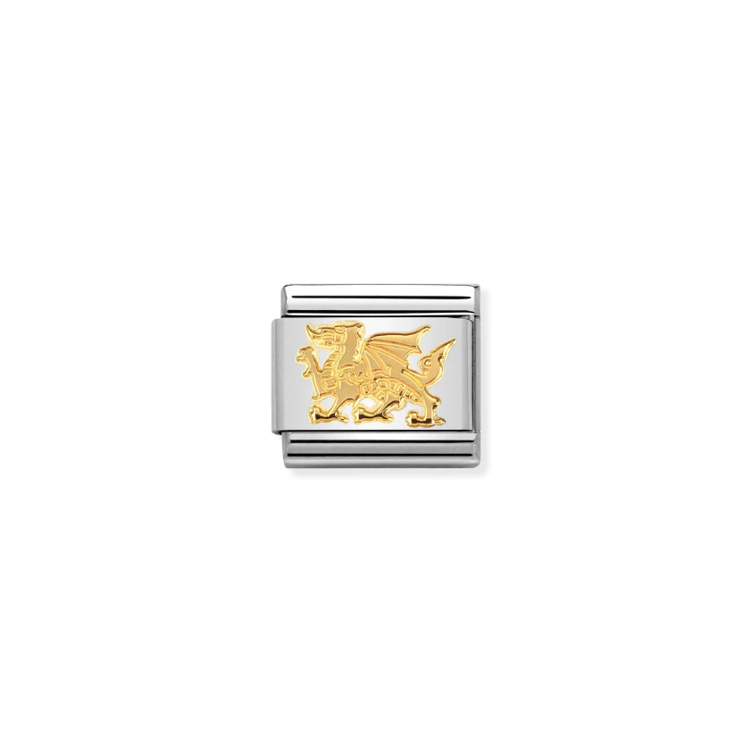 Nomination Dragon 18ct Gold and Stainless Steel Composable Charm