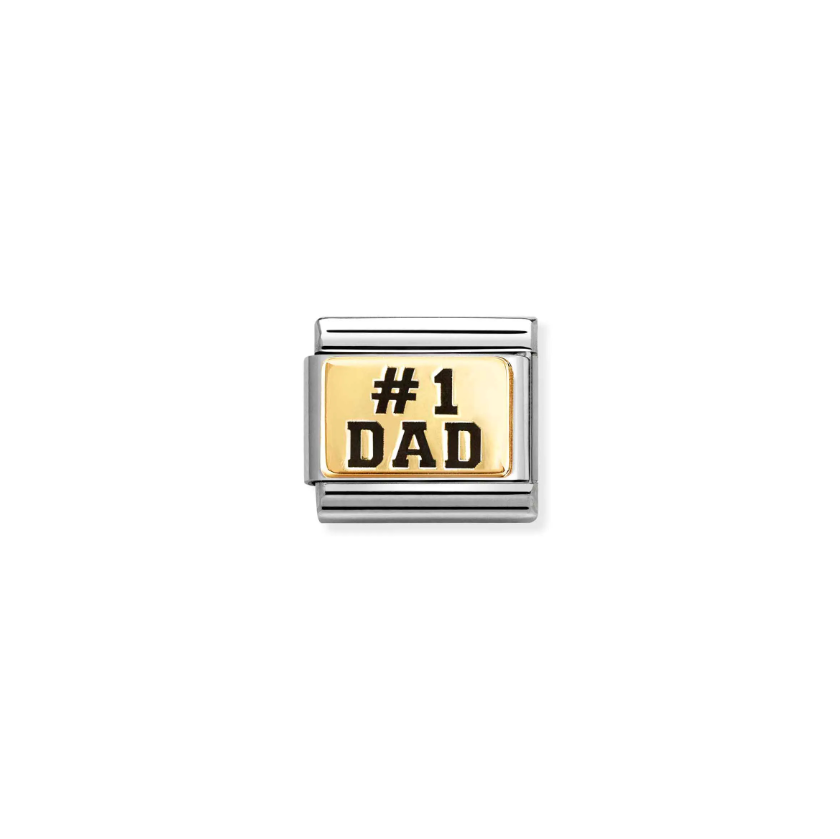 Nomination Number 1 Dad 18ct Gold and Stainless Steel Composable Charm