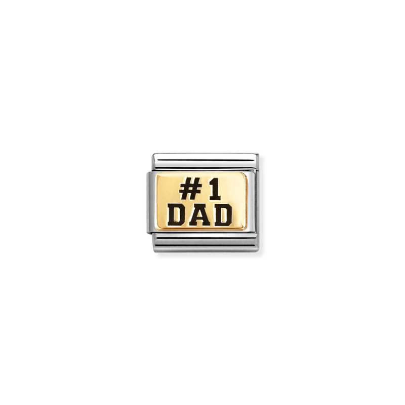 Nomination Number 1 Dad 18ct Gold and Stainless Steel Composable Charm