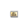 Nomination Number 1 Dad 18ct Gold and Stainless Steel Composable Charm
