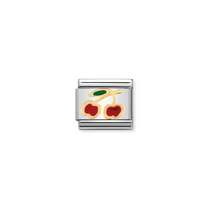 Nomination Cherry 18ct Gold and Stainless Steel Composable Charm
