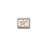 Nomination Asymmetrical CZ Star 18ct Gold and Stainless Steel Composable Charm