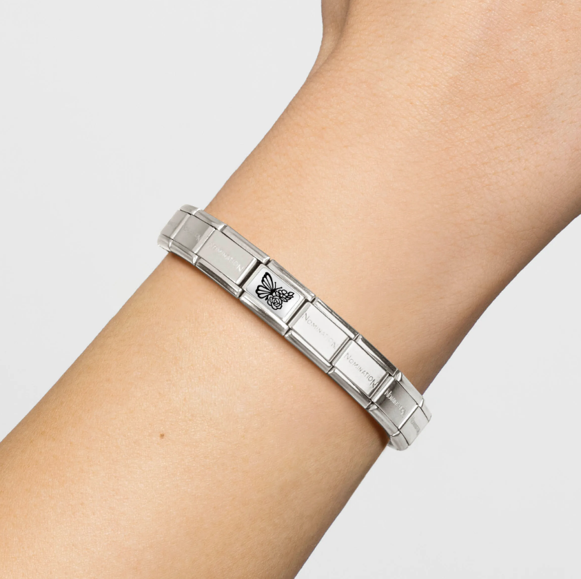 Nomination Butterfly with Flowers Silver and Stainless Steel Composable Charm