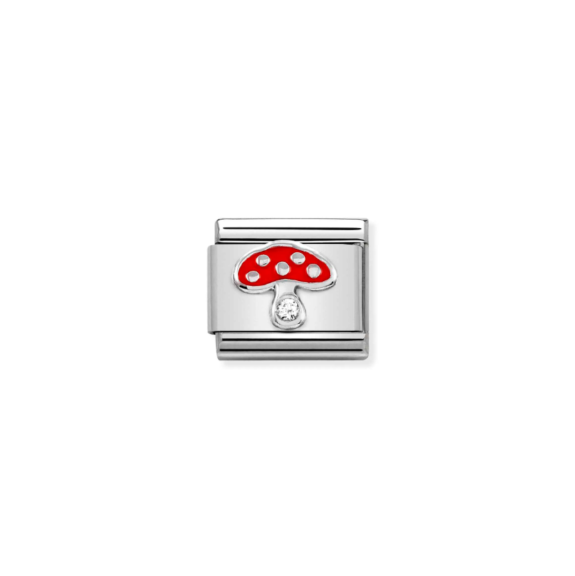 Nomination Mushroom with CZ Sterling Silver and Stainless Steel Composable Charm