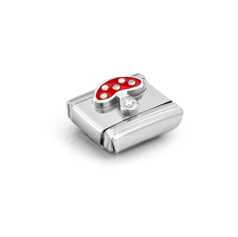 Nomination Mushroom with CZ Sterling Silver and Stainless Steel Composable Charm