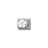 Nomination White Flower with Flowers Sterling Silver and Stainless Steel Composable Charm