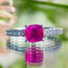 18ct White Gold 1.52ct Natural Unheated Burma Ruby & .36ct Diamond Ring