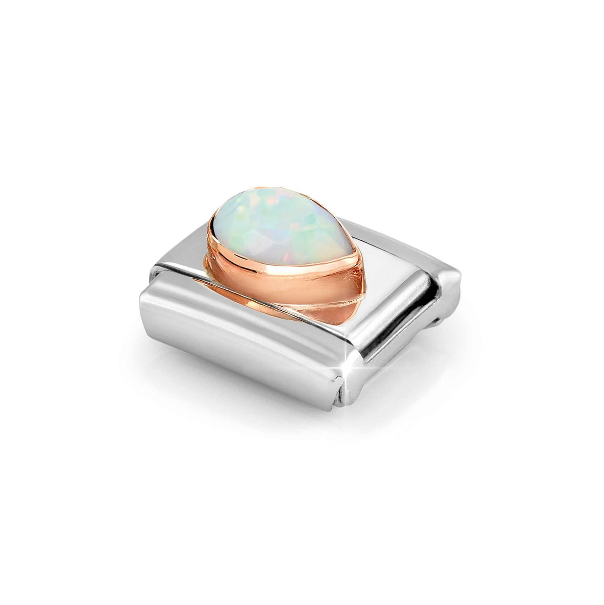 Nomination White Opal Drop right 9ct Rose Gold & Stainless Steel Composable Charms