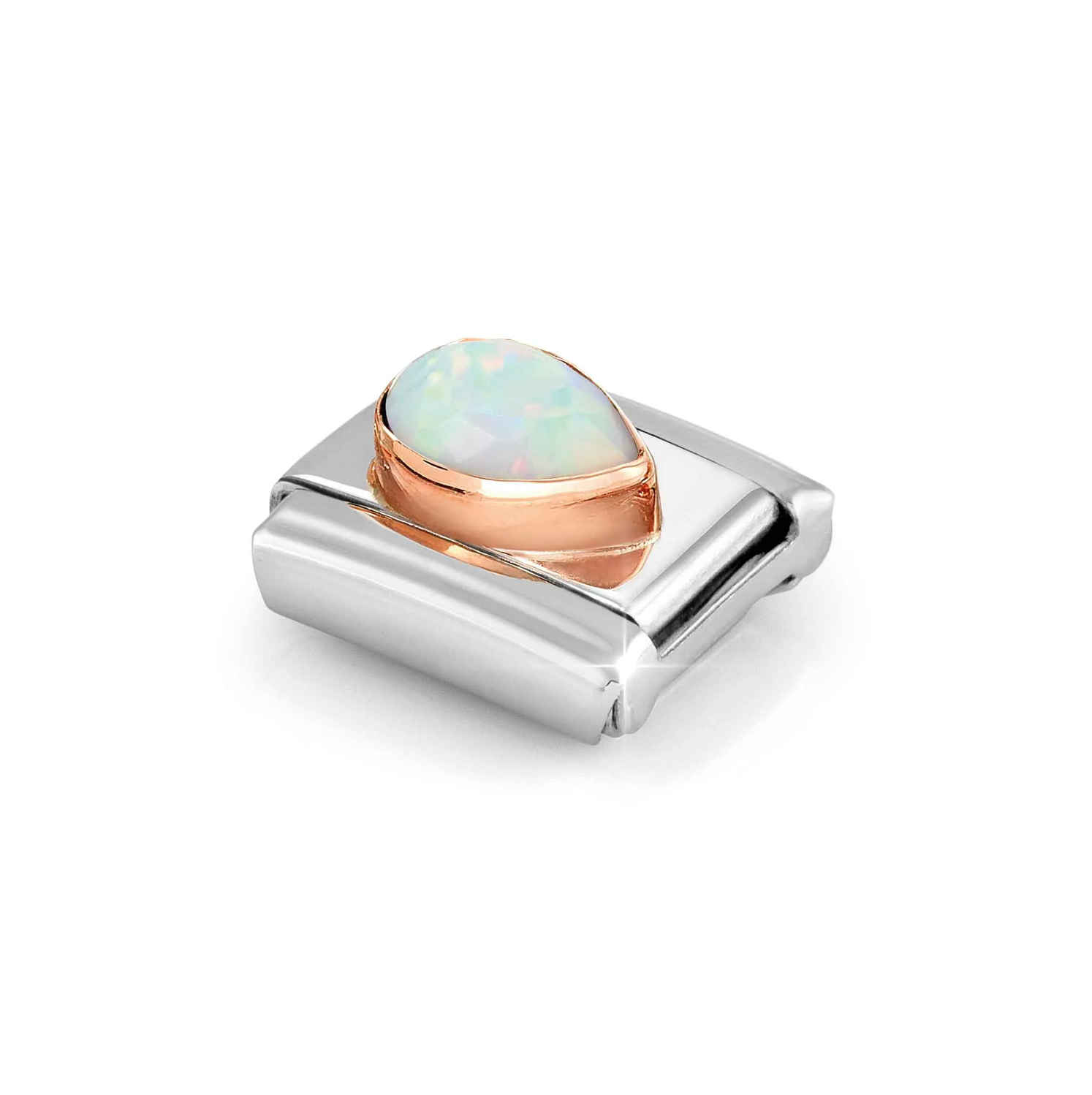 Nomination White Opal Drop right 9ct Rose Gold & Stainless Steel Composable Charms