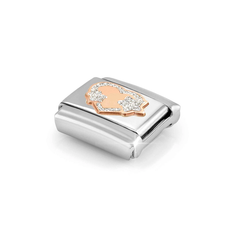 Nomination Glitter Heart with Stars 9ct Rose Gold & Stainless Steel Composable Charm