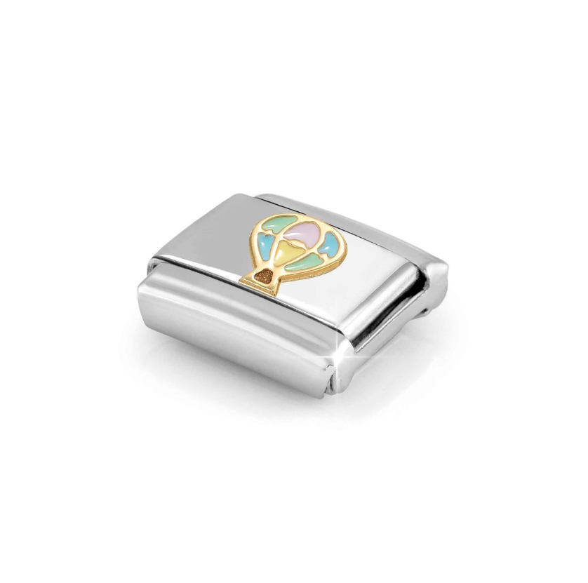 Nomination Multi-coloured Hot Air Balloon 18ct Yellow Gold Composable Charm