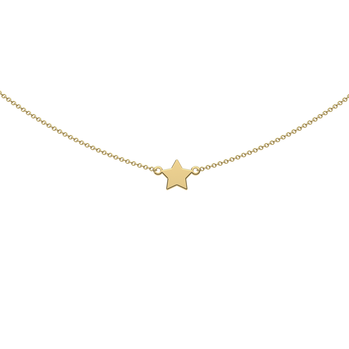 9ct Yellow Gold Engravable Gothic Star Necklace
