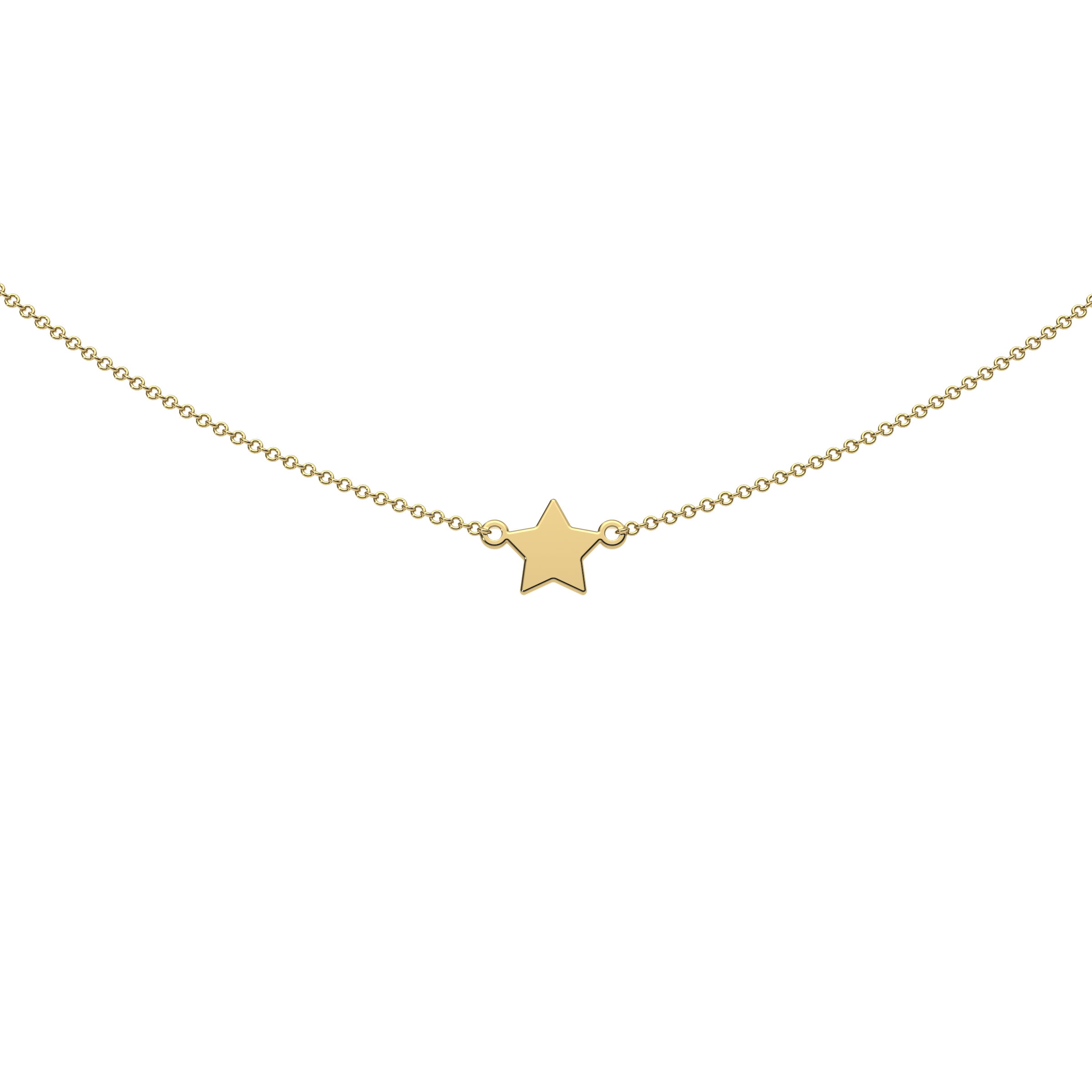 9ct Yellow Gold Engravable Gothic Star Necklace