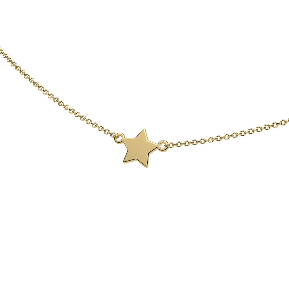 9ct Yellow Gold Engravable Gothic Star Necklace