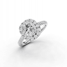 Sunflower Cushion Cut Diamond Halo Ring