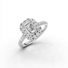 Sunflower Emerald Cut Diamond Halo Ring