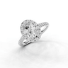 Sunflower Oval Cut Diamond Halo Ring