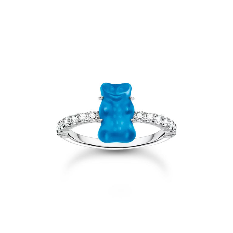 Thomas Sabo Sterling Silver Blue Haribo Bear and CZ Ring