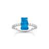 Thomas Sabo Sterling Silver Blue Haribo Bear and CZ Ring