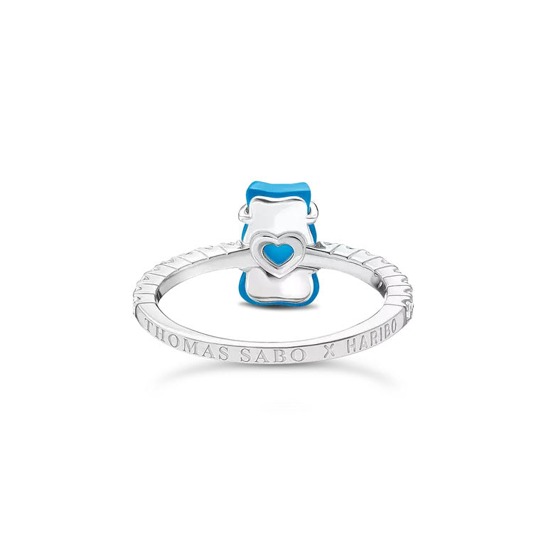 Thomas Sabo Sterling Silver Blue Haribo Bear and CZ Ring