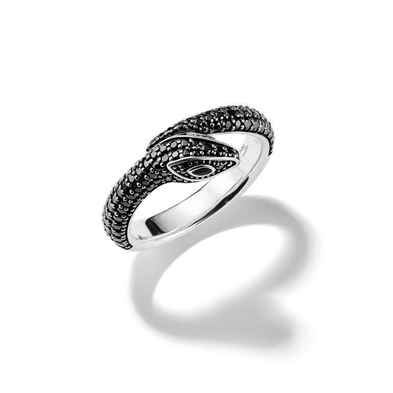 Thomas Sabo Sterling Silver Black CZ Snake Ring