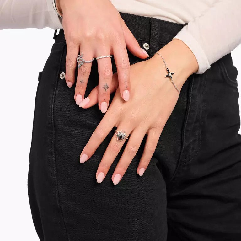Thomas Sabo Sterling Silver Pearl and CZ Spider Romance Ring