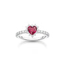 Thomas Sabo Sterling Silver Lab Ruby Heart Ring
