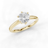 Violet Round Cut Diamond 6 Claw Solitaire Ring