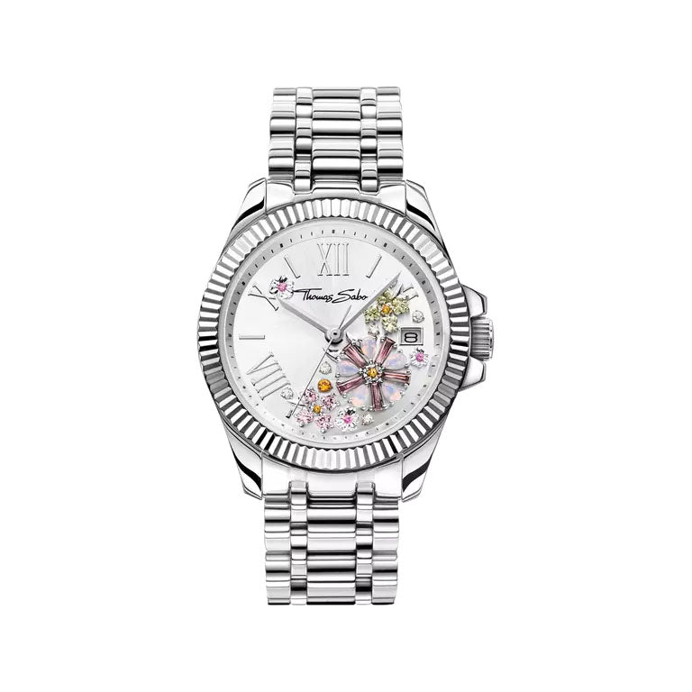 Thomas Sabo Pastel CZ Flowers Stainless Steel Watch