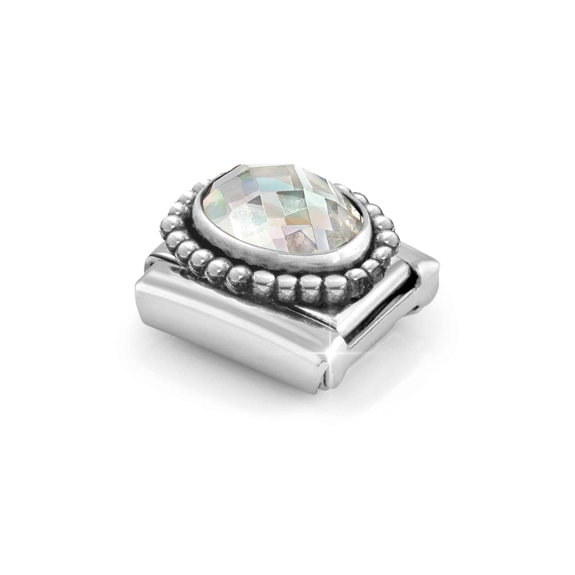 Nomination White Oval CZ Sterling Silver and Stainless Steel Composable Charm