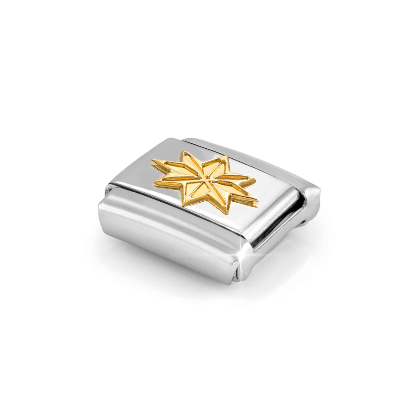 Nomination Compass Wind Rose 18ct Gold and Stainless Steel Composable Charm