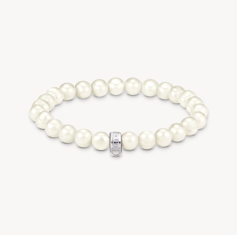 Thomas Sabo Sterling Silver Pearl Bead Charm Bracelet