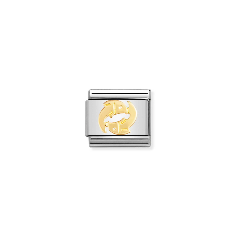 Nomination Pisces 18ct Gold and Stainless Steel Composable Charm