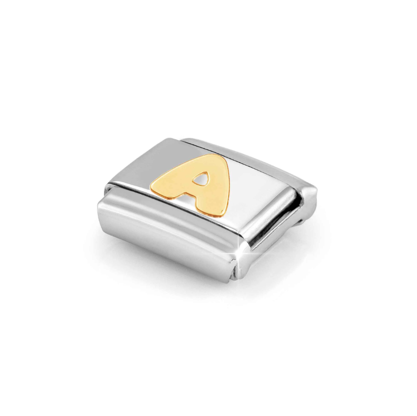 Nomination Letter A 18ct Gold and Stainless Steel Composable Charm