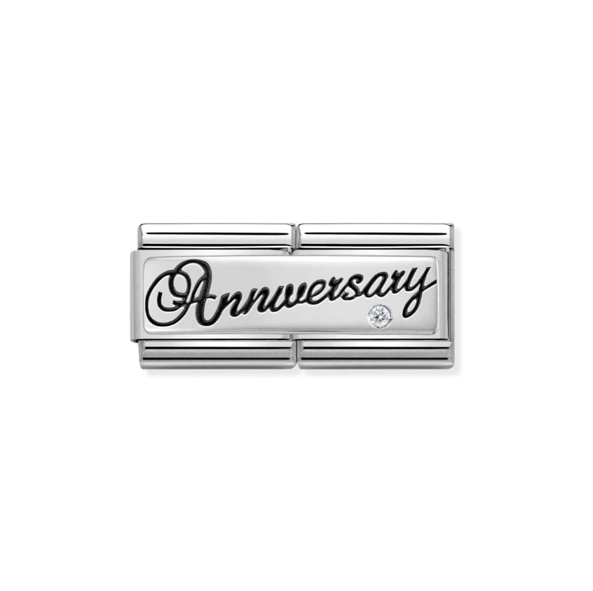 Nomination Anniversary Sterling Silver and Stainless Steel Composable Charm